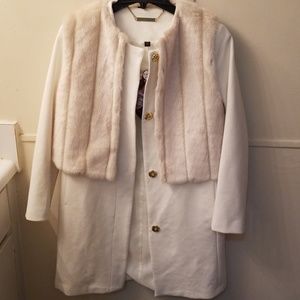 Iman white coat with vest--NWT